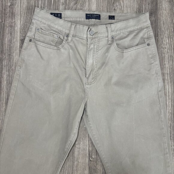 Lucky Brand 410 Athletic Straight Pants Mens 34x30 Beige Stretch Chino Casual - Picture 2 of 16
